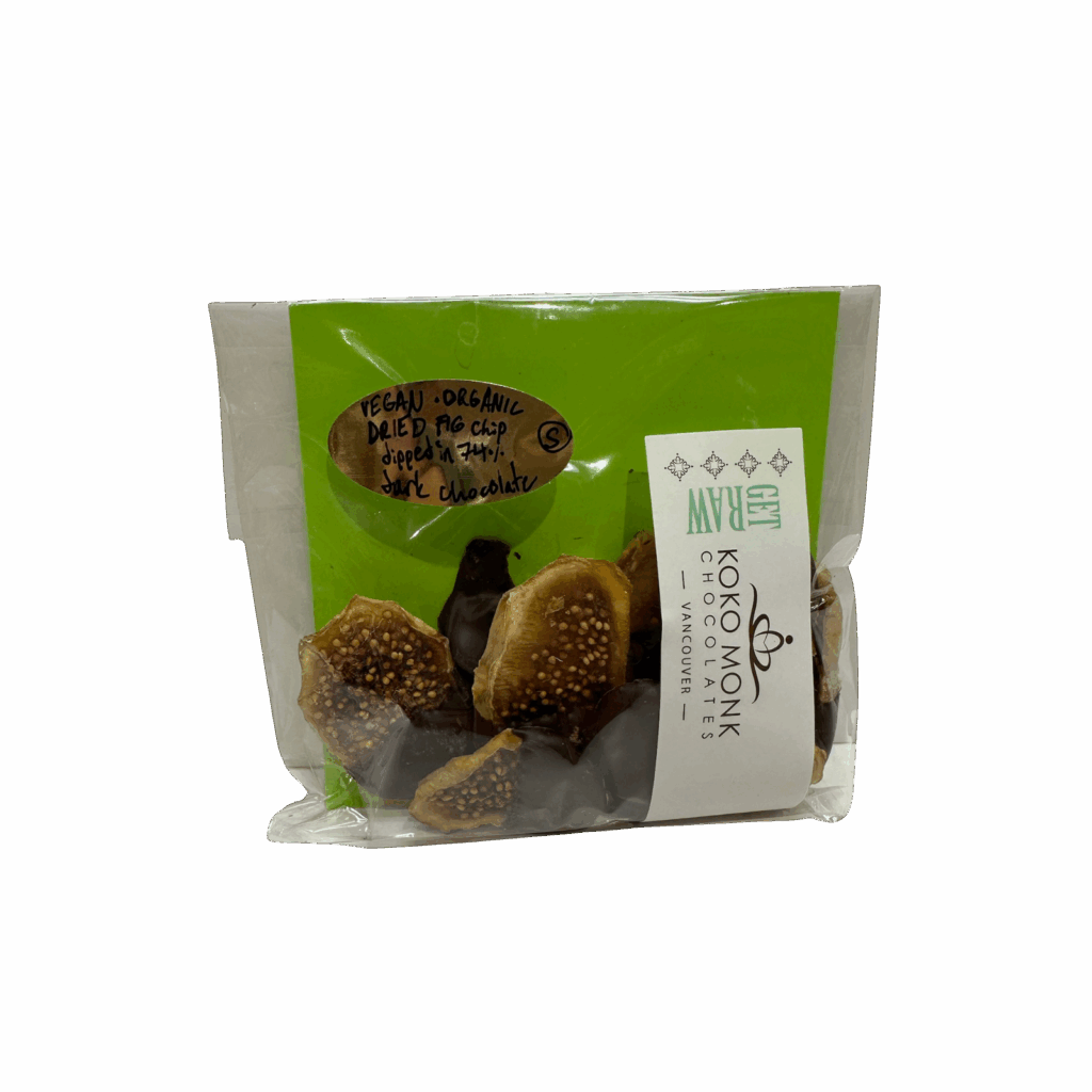 74% Dark Chocolate Dipped Organic Fig Slices